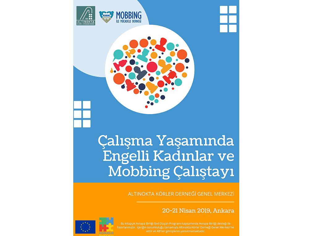 Mavi zeminde üzerind ebeyaz yazılardan oluşan Çalıştay broşürü